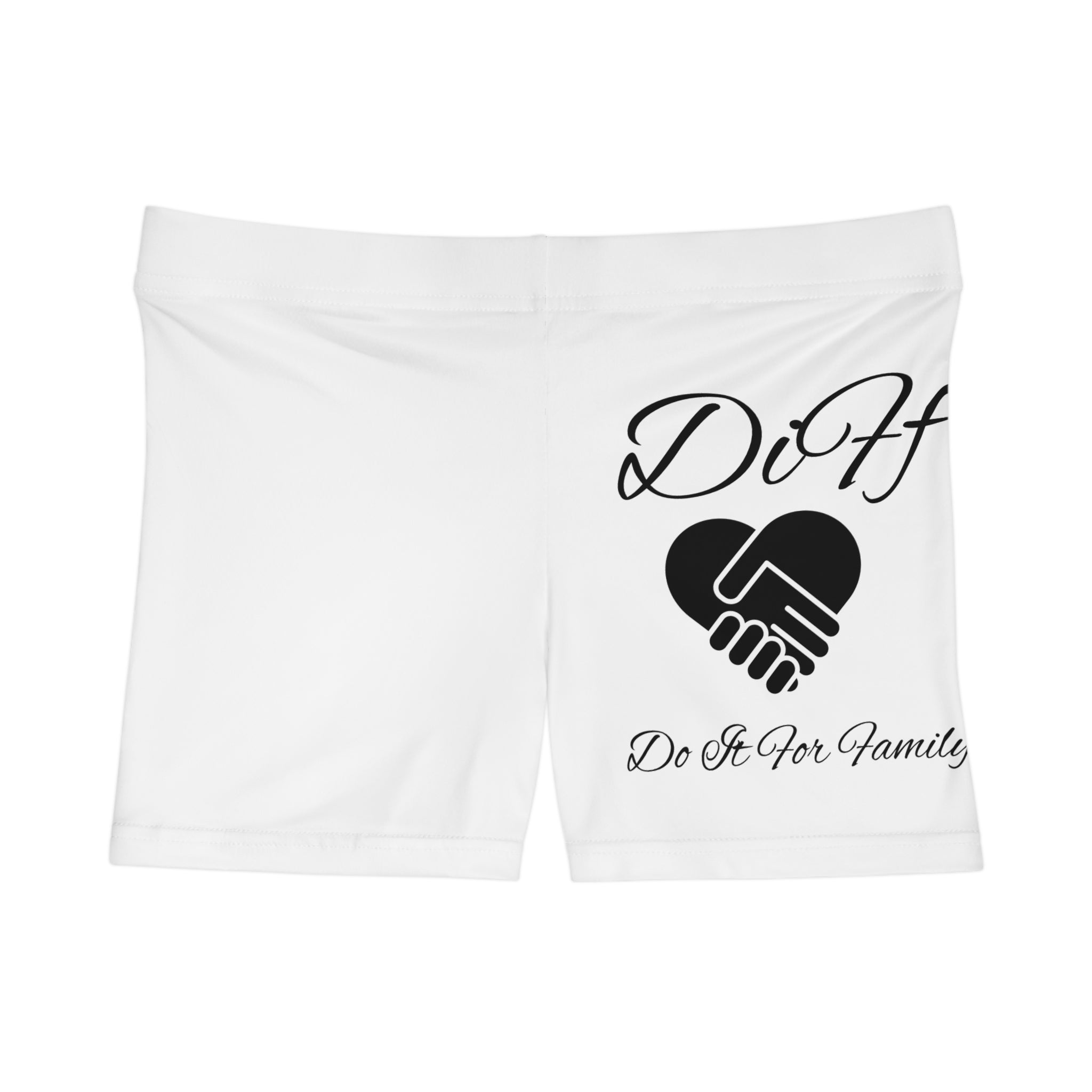 DiFf Originals Women's Workout Shorts "White"- "Do It For Family" Edition