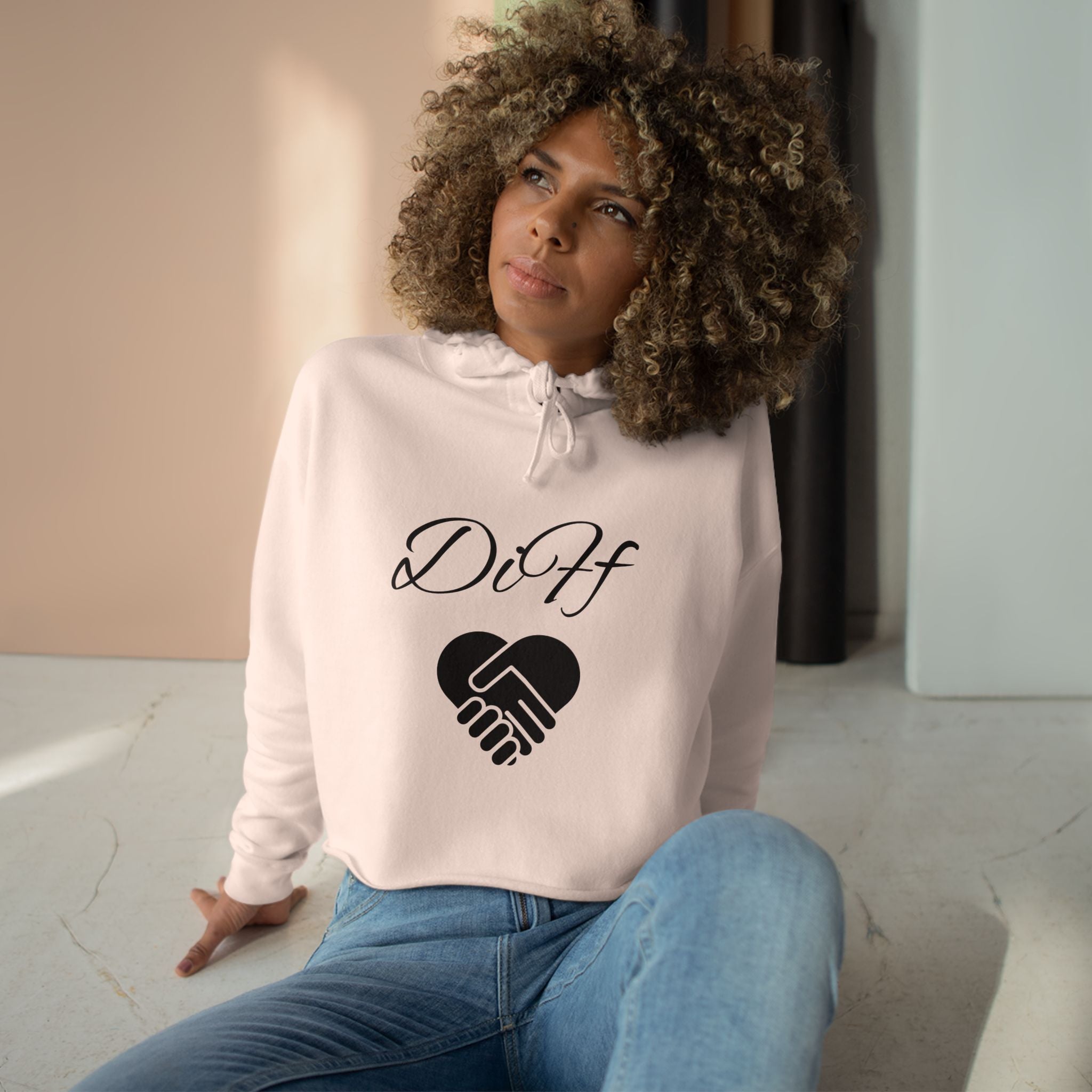 DiFf Originals Crop Hoodie "Peach"